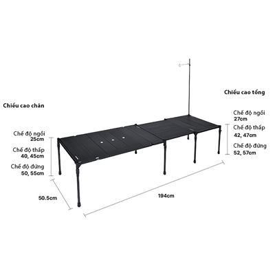 Hệ thống bàn gấp tuỷ chỉnh Snowline Cube System Table Plus SN85UTA033 Black 1