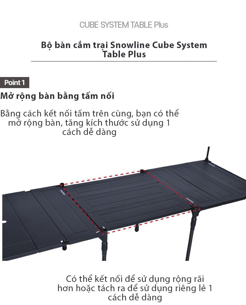 Bộ bàn cắm trại Snowline Cube System Table Plus SN85UTA033