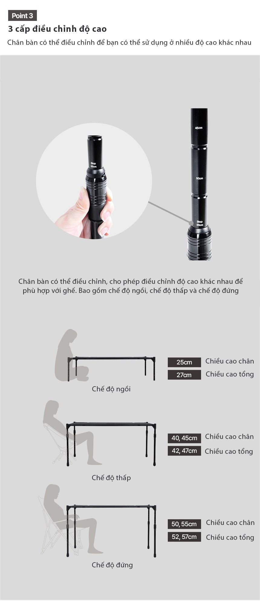Bộ bàn cắm trại Snowline Cube System Table Plus SN85UTA033