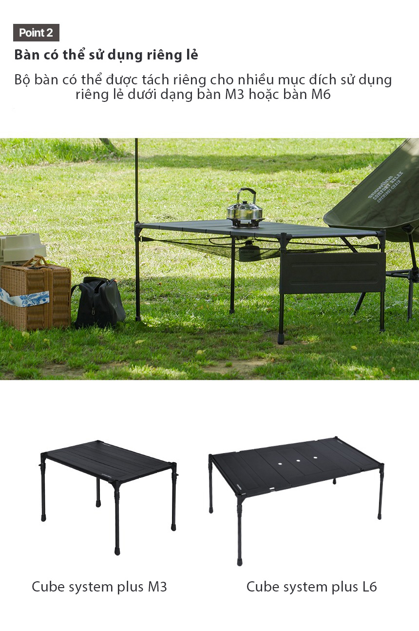 Bộ bàn cắm trại Snowline Cube System Table Plus SN85UTA033