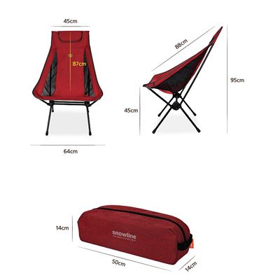 Ghế xếp có tựa đầu Snowline Pender Chair Wide SNF5ULC001 - Đỏ 7